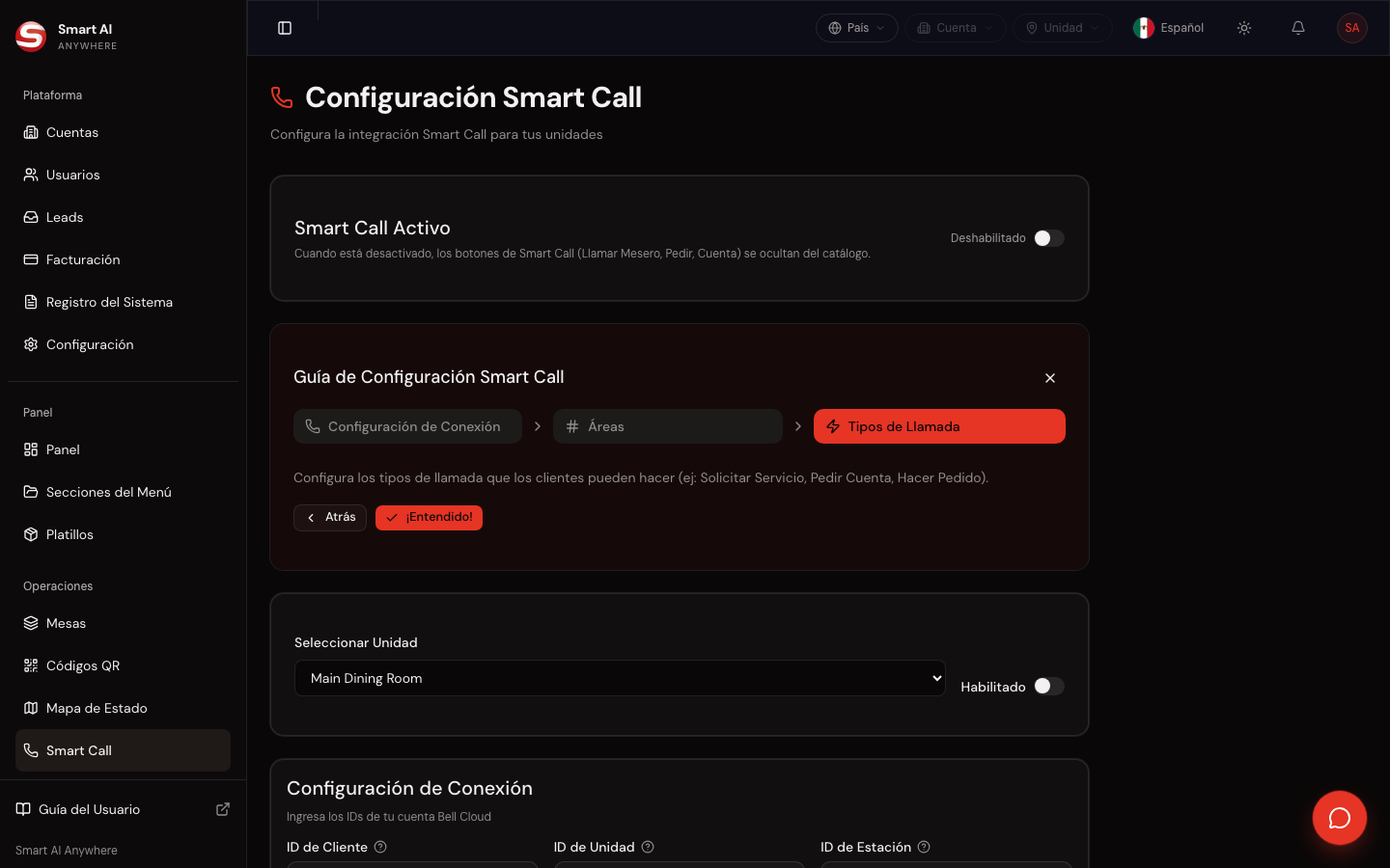 Smart Call integrado